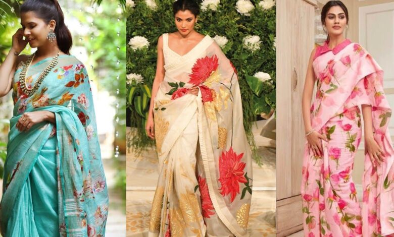 Chiffon Saree :प्योर शिफॉन साड़ियों के लेटेस्ट प्रिंटेट डिज़ाइन , मॉडर्न के साथ देगा क्लासी लुक