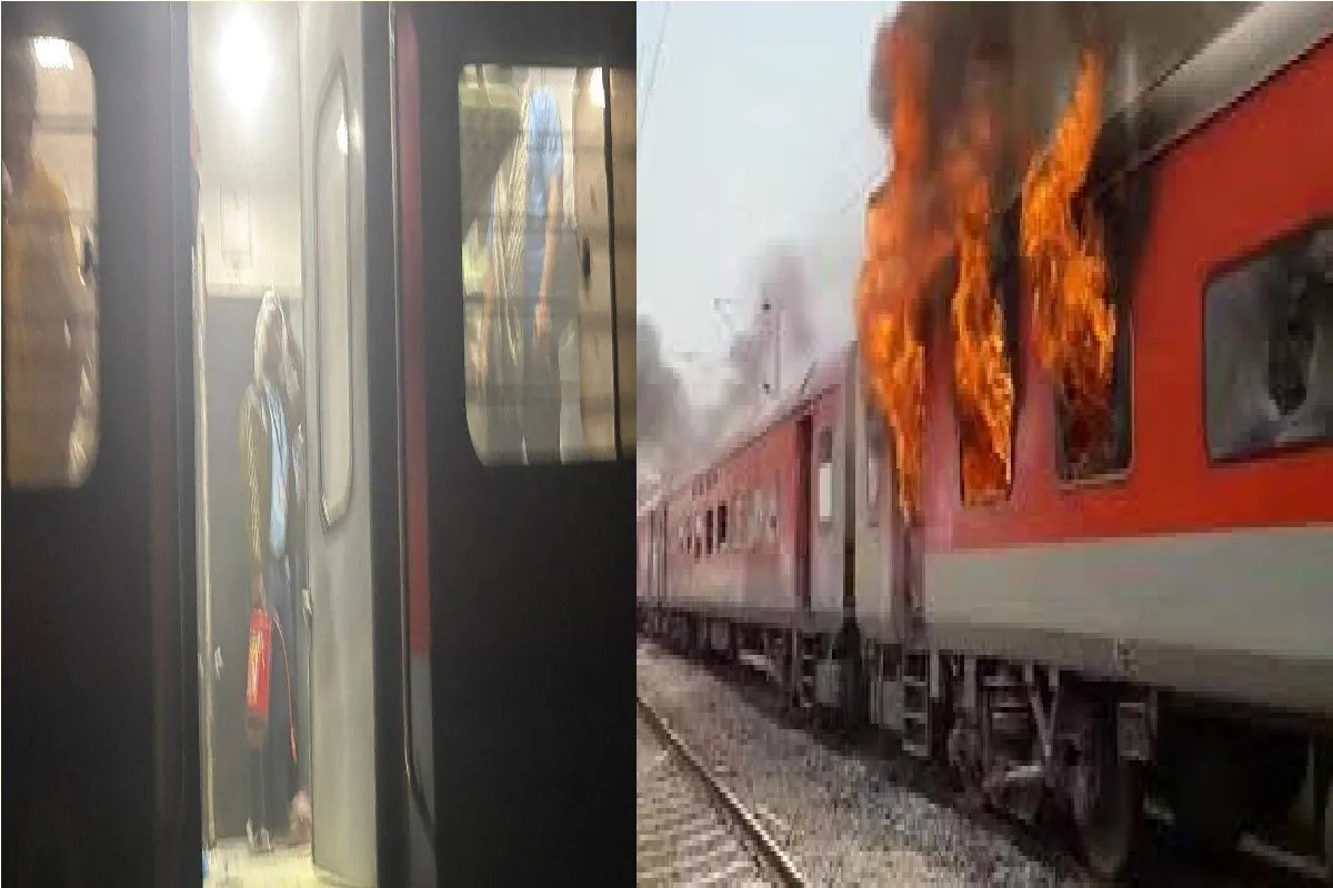 Fire Train Injan CG Train Fire: आजाद हिंद एक्सप्रेस में लगी भीषण आग! यात्रियों में मचा ...